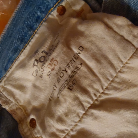 WOMENS AVERY BOYFRIEND CROP PATCHED JEANS SIZE 25 X 27 LIGHT BLUE - Picture 8 of 8